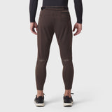 Hybrid Belt-Pack Run Jogger in dark earth, back view on model