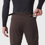 Hybrid Belt-Pack Run Jogger in dark earth, worn by model showing belt-pack detail at waist