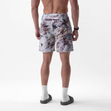 Revolutional Board Short in Realtree Aspect camo, back view on model