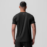 AeroSilver Essential Tee in black, rear view on model