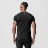 AeroSilver Fitted Tee in black, back view on model