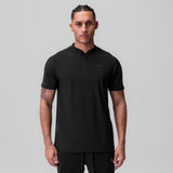 Black Tetra-Lite Ice Zip Tee worn by male model, front view