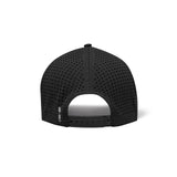 flatlay Tetra-Lite Ice A-Frame Hat in black with perforated mesh, back view