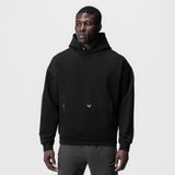 Tech-Terry Zip Pocket Hoodie in black, front view on model