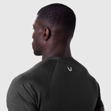 AeroSilver Established Tee in black worn by model, back view