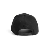 New Era 9Forty A-Frame Hat in black, back view showing snapback closure