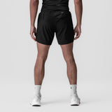 Tetra-Lite 7" Linerless Short in black, back view on model
