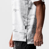 CottonPlus Oversized Tee in white camo, side view worn by model
