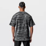 CottonPlus™ Oversized Tee in Black Camo, back view on model