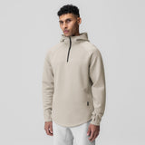 Dri-Core™ Zip Hoodie in Chai, worn by model, front view