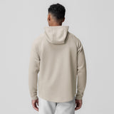 Dri-Core Zip Hoodie in Chai, back view on model