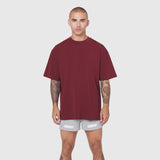 0824. Supima® Oversized Tee - Crimson