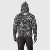 Tech-Terry Training Hoodie in pixel camo black, back view on model