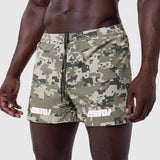 Aerotex Distance Short in digital camo blade pattern, modeled from front waist down