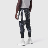 Tetra-Lite Cargo High Rib Jogger in pixel camo worn by model, side view