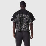 Ion-Mesh Crop Jersey in Pixel Camo worn by model, back view