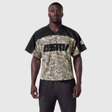 Ion-Mesh Crop Jersey in digital camo and black, worn by male model facing forward