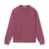 flatlay Tech Essential Relaxed Long Sleeve in faded crimson, front view