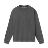flatlay Tech Essential Relaxed Long Sleeve in faded grey, front view