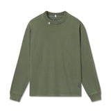 flatlay Tech Essential Relaxed Long Sleeve in faded olive, front view