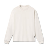 flatlay Tech Essential Relaxed Long Sleeve in faded stone, front view