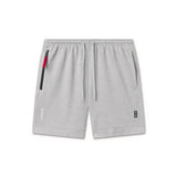 flatlay Tech Essential Sweat Short in heather grey, front view