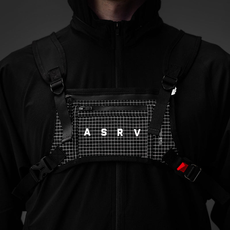0711. Cordura® Lightweight Chest Pack - Black "Grid"