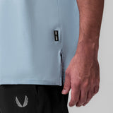 Supima® 3/4-Sleeve Oversized Tee in light sky, worn by model showing side view and fit