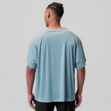 Ice-Skin™ Oversized Tee in light sky blue, back view on model