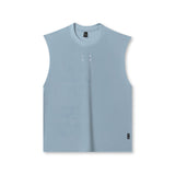 flatlay Towel Terry Cutoff sleeveless tank in light sky, front view