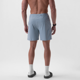 Revolutional® Board Short in light sky blue, rear view on model