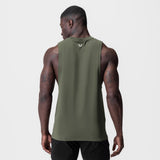 Supima® Muscle Tank in olive, back view on model