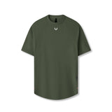 Laser-Vent Established Tee in olive green, front view on invisible model