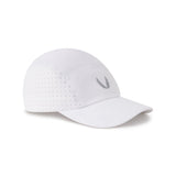 flatlay Tetra-Lite Vented Hat in white with silver wings logo, side view