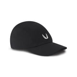 flatlay Tetra-Lite Vented Hat in black with white wings logo, side view
