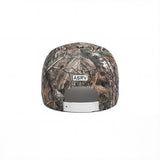 New Era 9Forty A-Frame Hat in Realtree Camo with white snapback, back view