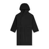 flatlay ASRV x Walden Heavyweight Robe in black, front view