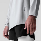 AeroSilver Training Long Sleeve in white, worn by model showing fit and fabric detail