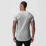 AeroSilver Established Tee in slate grey, back view on model