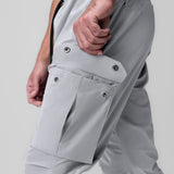 Tetra-Lite Ice Cargo High Rib Jogger in slate grey, worn by model showing cargo pocket detail