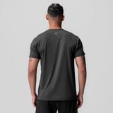 ASRV AeroSilver Essential Tee in Space Grey, back view on model
