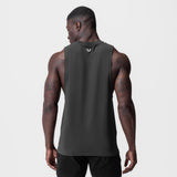 Supima® Muscle Tank in space grey, back view on model