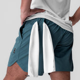Tetra-Lite 7" Linerless Short in Storm blue, modeled with lining detail visible