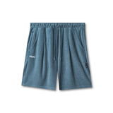 flatlay Towel Terry Relaxed Short in storm blue, front view