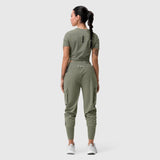 Tetra-Lite Cargo High Rib Jogger in sage, worn by model, back view