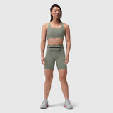Lycra 3-in-1 Biker Short in sage worn by model, front view