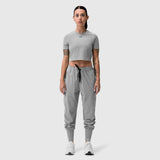 Tetra-Lite® Cargo High Rib Jogger in Slate Grey worn by model, front view