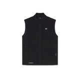 flatlay Aerotex PrimaLoft Run Vest in black, front view