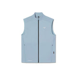 flatlay Aerotex PrimaLoft Run Vest in light sky, front view