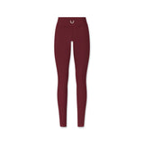 flatlay W002 LYCRA® ADAPTIV Legging in crimson, full length front view